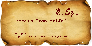 Mersits Szaniszló névjegykártya